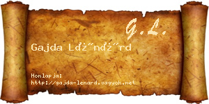 Gajda Lénárd névjegykártya